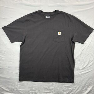 Carhartt Men's XL Black Pocket Cotton T-Shirt‎ K87 BLK Loose Fit Short Sleeve
